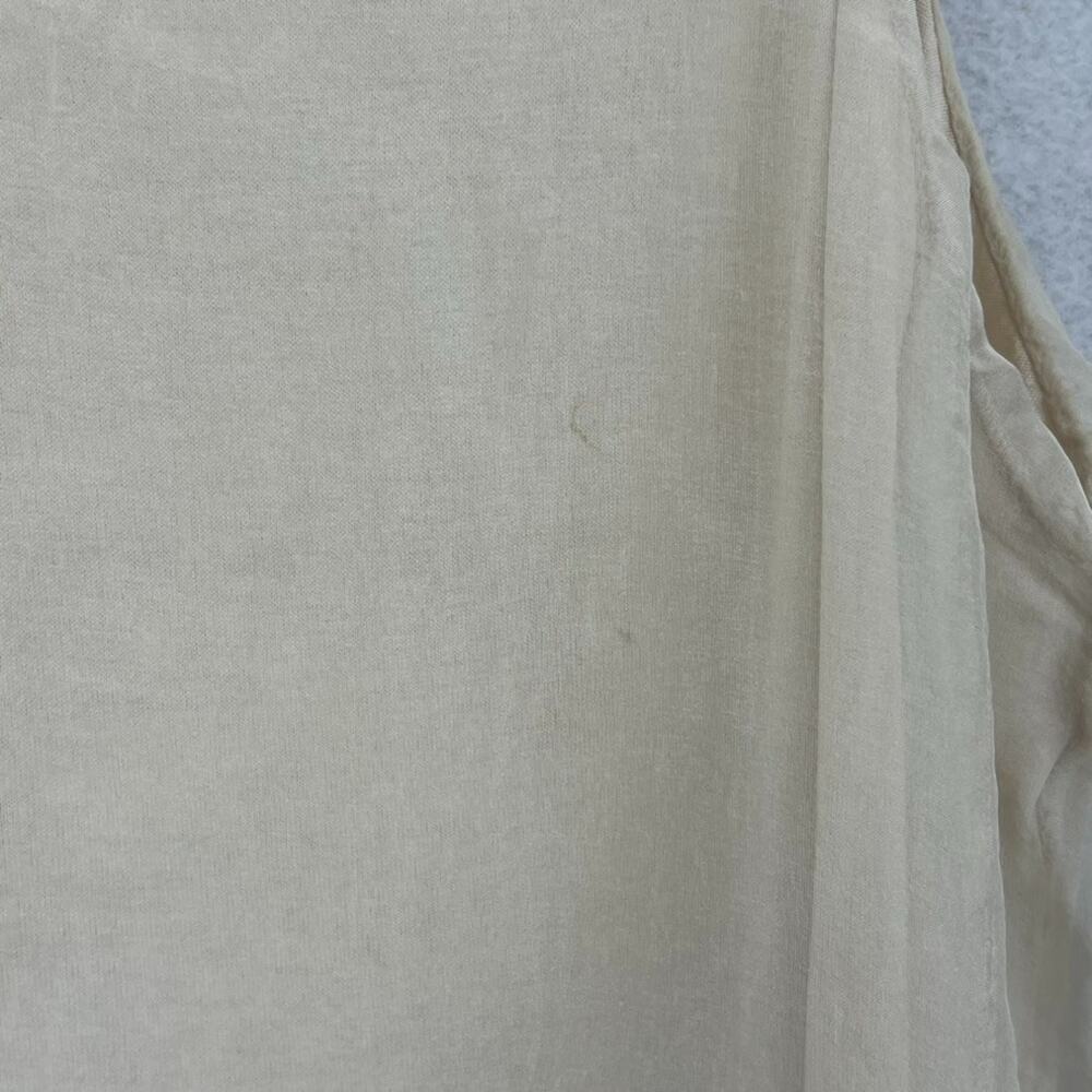Cosmo Tank Top Size Large Beige Silk Flowy Sheer Overlay Delicate Made In Italy - Picture 10 of 13